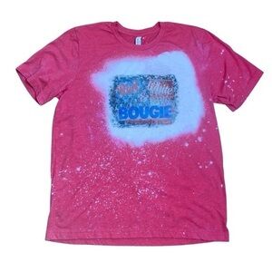 Red white & Bougie red bleached XL  t shirt unisex Bella canvas